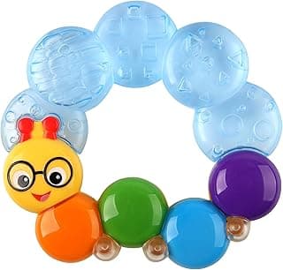 Baby Einstein Teether-Pillar Rattle and Chill Teething Toy, Ages 3 Months +