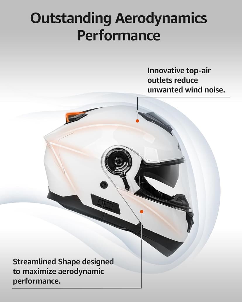 YEMA Modular Motorcycle Helmets, DOT Approved Full Face Motorcycle Helmet with with Flip Up Dual Visor for Men & Women - Street, Scooter, ATV, E-Bike