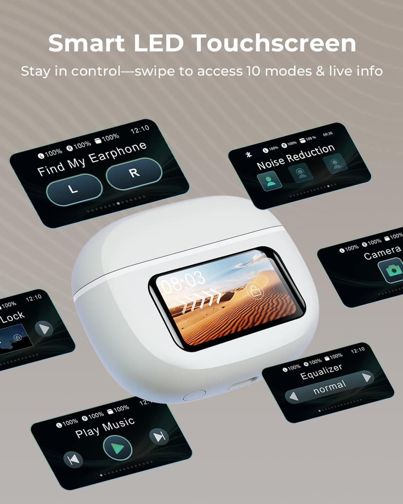 Wireless Earbuds, Ear Buds Active Noise Cancelling with Charging Case, 6.0 Bluetooth Earbuds with AI Clear Calls, 40H Playtime for Sports & Working, Stereo Sound Headphones for iPhone/Android/iPad