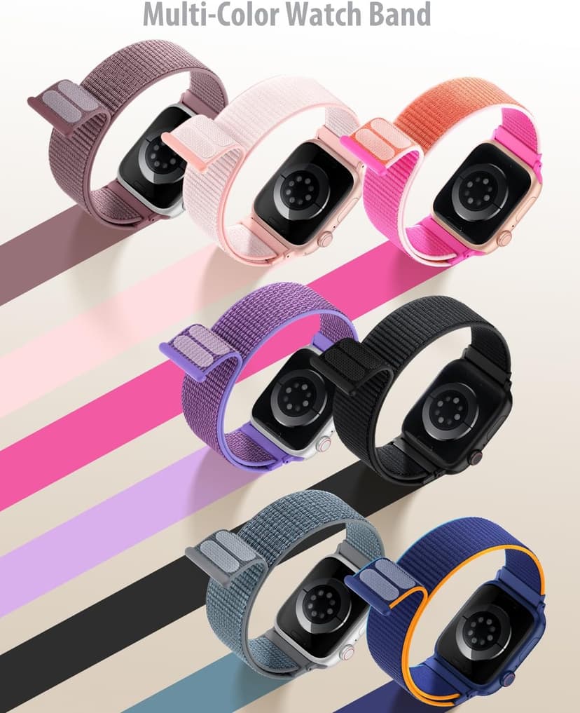 Nylon Loop Sport Band Compatible with Apple Watch Bands 38mm 40mm 41mm 42mm for Women Men, iWatch Wrist Straps for Se, Series 11 10 9 8 7, Breathable, Soft Band Ideal for Outdoor