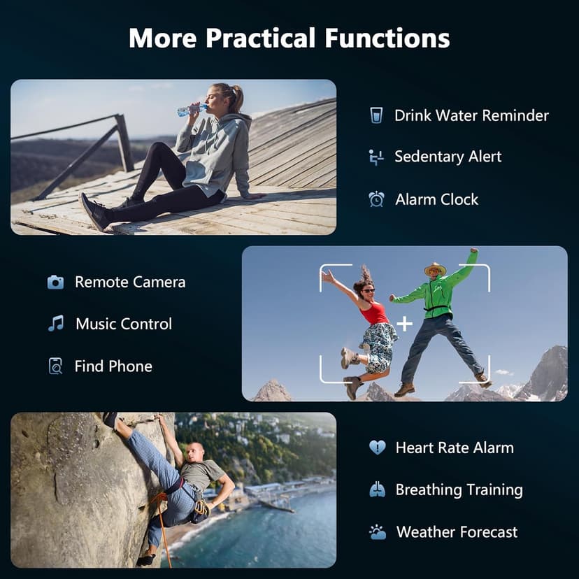 IOWODO Military Smart Watch for Men -100-Day Long Battery Life,Fitness Tracker with LED Flashlight/Compass,Heart Rate Monitor,120+ Sports Modes,IP68 Waterproof,Bluetooth Call Smartwatch for iOSAndroid