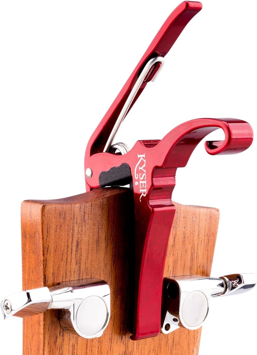 Kyser Quick-Change Guitar Capo for 6-string acoustic guitars, Ruby Red, KG6RA