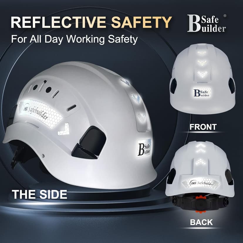 Construction Safety Helmet ABS Hard Hat Adjustable Ventilation System Hardhats Industrial Work Head Protection for Men Certified ANSI/ISEA Z89.1