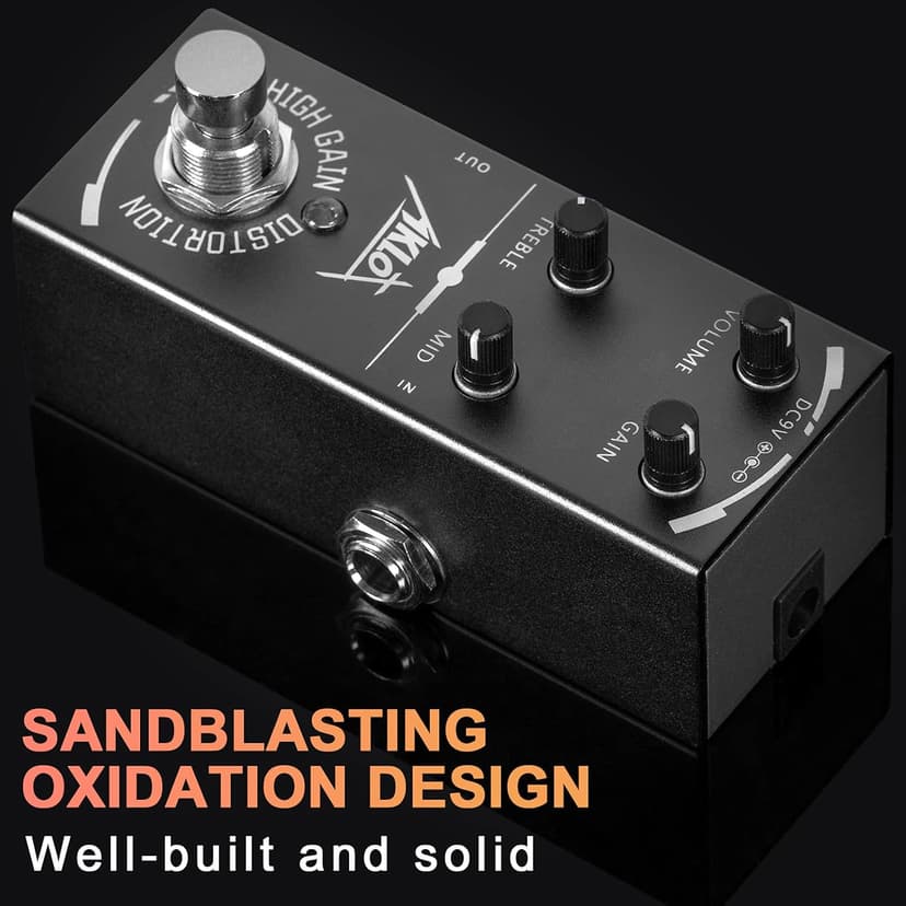 High Gain Distortion Guitar Pedal, AKLOT Electric Effects Pedals Mini Single Type DC 9V True Bypass
