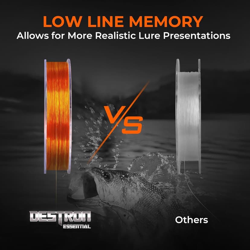 KastKing Destron Essential Monofilament Fishing Line, Advanced Polymer Coating for High Abrasion Resistance, Super Smooth, High Strength, Low Memory Mono Line, Fresh and Saltwater Fishing
