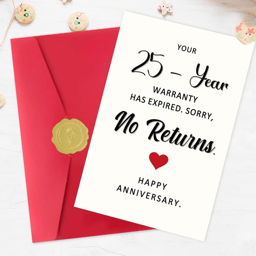 Funny 25 Year Wedding Anniversary Cards Gifts for Husband Wife Couples, 25th Anniversary Cards for Women Men 25th Anniversary Card, 25 Year Anniversary Card Gifts for Him Her B0FVTM98WX