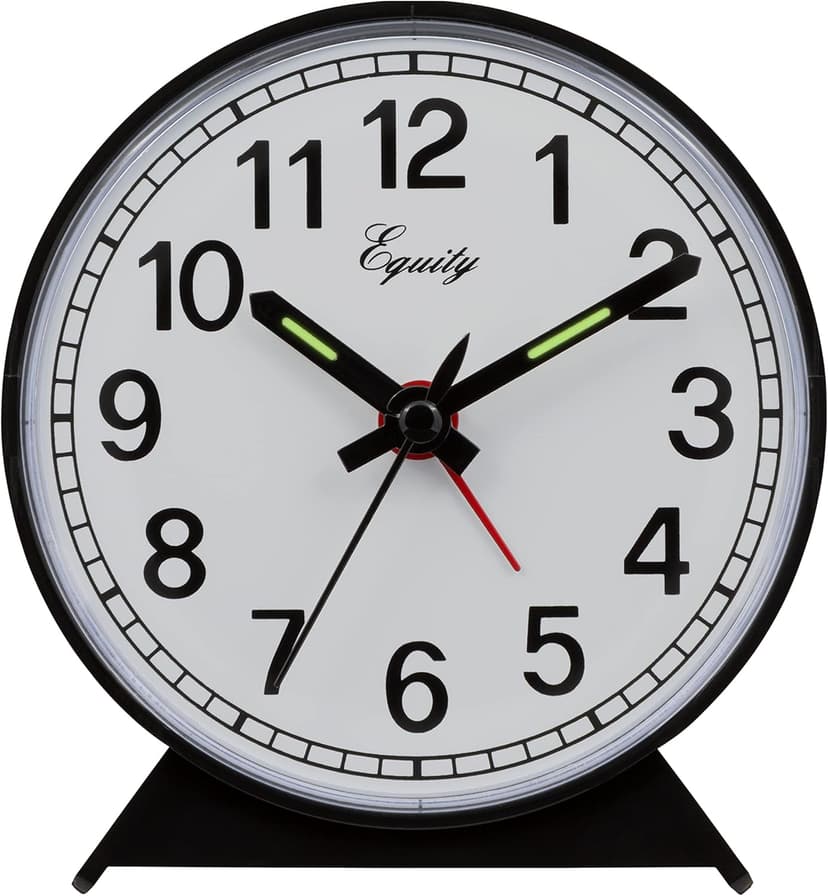 Equity 14075 Black Analog Wind-Up Alarm Clock