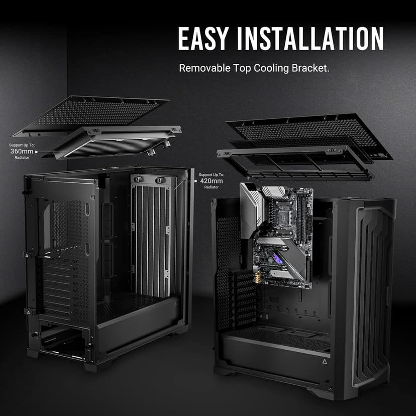 Antec Performance 1 FT, Full Tower, RTX40 Fully Compatible, Temp Display, 4 x Storm T3 PWM Fans, Type-C, Dual TG Side Panels, Removable Top Bracket, High Airflow Mesh Front Panel, E-ATX PC Gaming Case