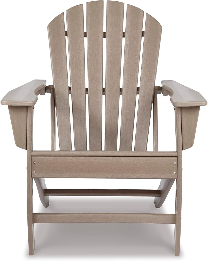 Signature Design by Ashley Sundown Treasure Outdoor Patio HDPE Adirondack Chair, Light Brown