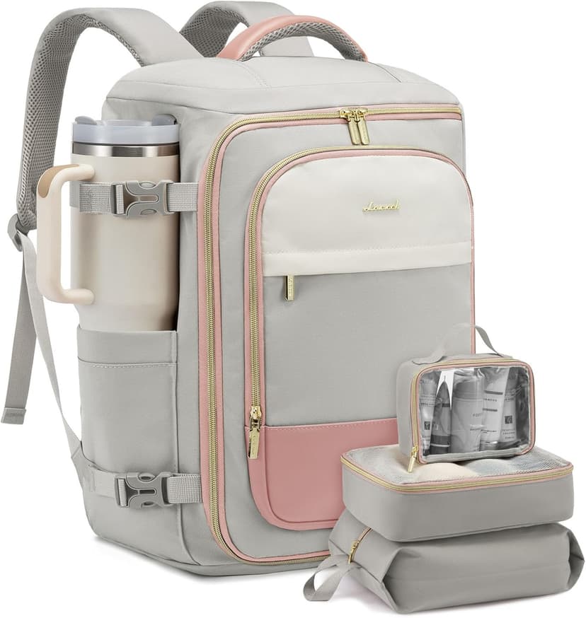 LOVEVOOK Large Travel Backpack for Women, 40L TSA Approved Backpack with 3 Packing Cubes, Personal Item Bag Fits 17" Laptop, Water-resistant Carry On Bag for Airplanes