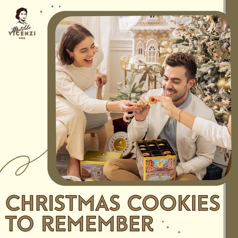 Matilde Vicenzi Roma Cookie Gift Tin - Italian Pastries & Cookies in Individually Wrapped Trays - Bakery Dessert Gifts For Birthdays, Thank You, Get Well and Every Special Occassion - Puff Pastry, Assorted Cookies in Italian Design Gift Tin 32.5oz (920g)