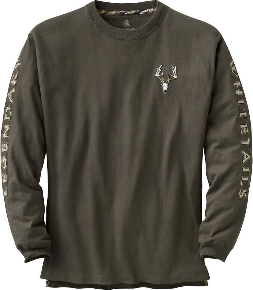 Legendary Whitetails Men's Long Sleeve T-Shirt Graphic Tee Preshrunk 100% Heavyweight Cotton