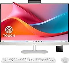 HP 27" FHD Touchscreen All-in-One Desktop Computer, 16GB DDR5 RAM, 1TB SSD Storage, AMD Ryzen 5 7520U Processor, WiFi6, Wireless Keyboard & Mouse, Windows 11