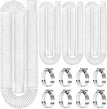 Replacement Pool Hoses for Above Ground Pools 1 1/4, 59" Long Swimming Pool Hose, 4 Pack White Pool Pump Hose with 8 Metal Clamps