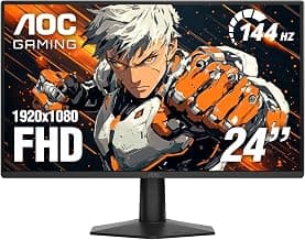 AOC 24G51F 24 inch Gaming Monitor 1920x1080 144Hz, IPS Panel, Console Gaming Ready, Full HD, 3-Sided Frameless, 1x HDMI 2.0, 1x Display Port, 3-Year Zero-Bright-Dot