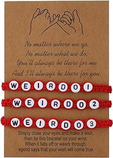ANZWTLOYY Weirdo BFF Friendship Bracelets for 3 Handmade CHISMOSA Matching String Bracelets for Best Friends Couples Women Men