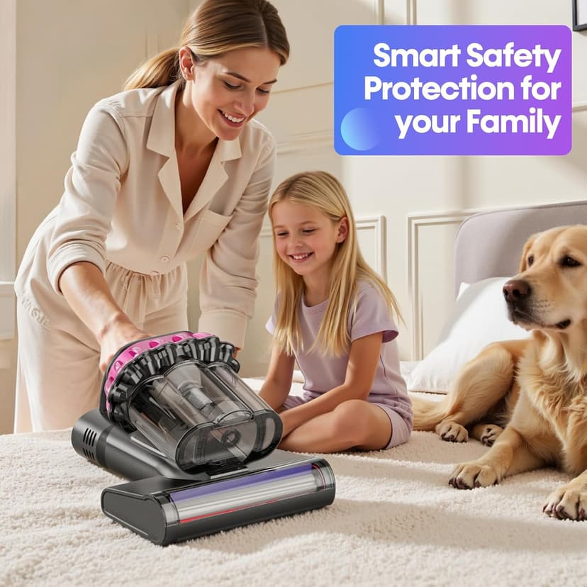 Mattress Vacuum Cleaner 550W 18KPa Bed Vacuum Cleaner with Smart Dust Sensor, UV-C Light, 149°F Heat, HEPA Filter, Handheld for Bed Sofa Couch