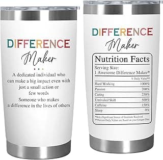 Christmas Appreciation Gifts for Coworkers - 20 oz Stainless Steel Insulated Tumbler - Birthday Inspirational Thank You Gifts for Women Teachers Coworkers Boss, Difference Maker Gift Ideas