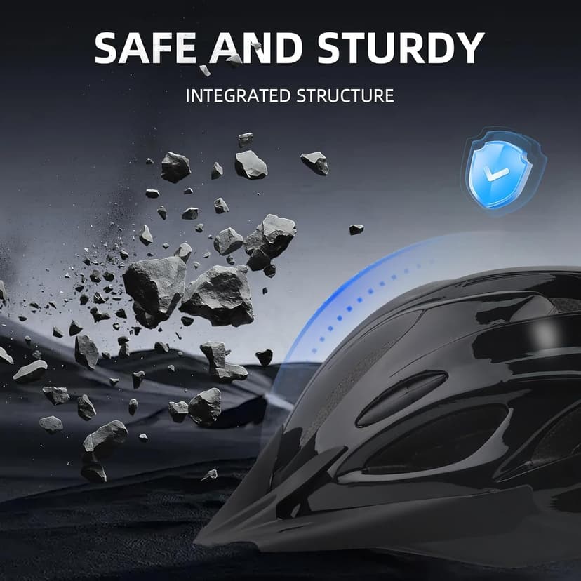 Adult Cycling Bike Helmet, Lightweight and Adjustable with Pads&Visor for Men and Women,Premium Quality Airflow Unisex Bicycle Helmet,Suggested Fit 58-61 cm
