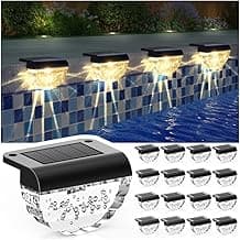 16 Pack Solar Deck Lights Outdoor, Solar Step Lights Waterproof for Outside, Yard, Patio, Garden, Pool, Railing, Stairs, Fence (Warm White)