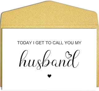 Qiliji Wedding Day Card for Groom from Bride, Husband Wedding Day Card, Husband Vow Card, Groom Gift from Bride, Today I Get To Call You My Husband Card