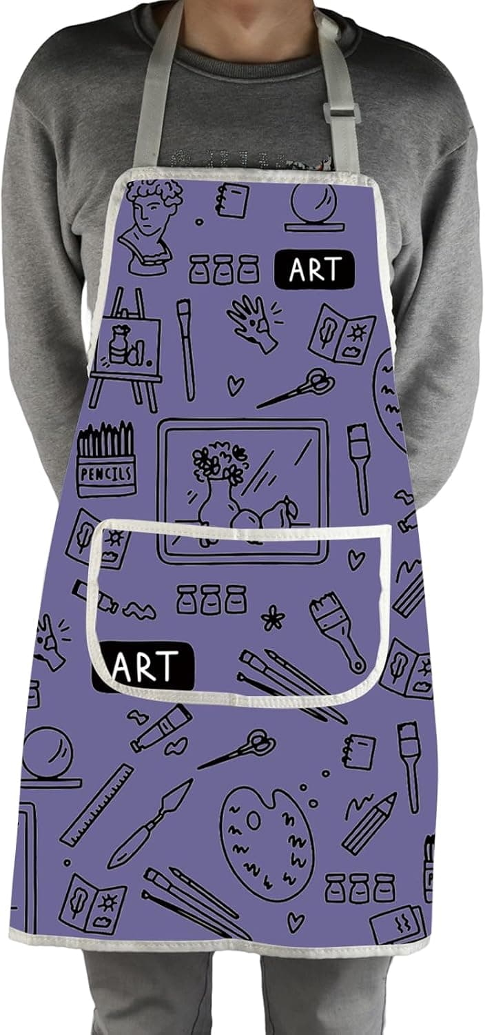 MBMSO Painting Artist Apron with Pockets Artist Painter Gifts Art Lover Gift for Art Teacher Student Painter Apron Waterproof B0CSDBGH7X