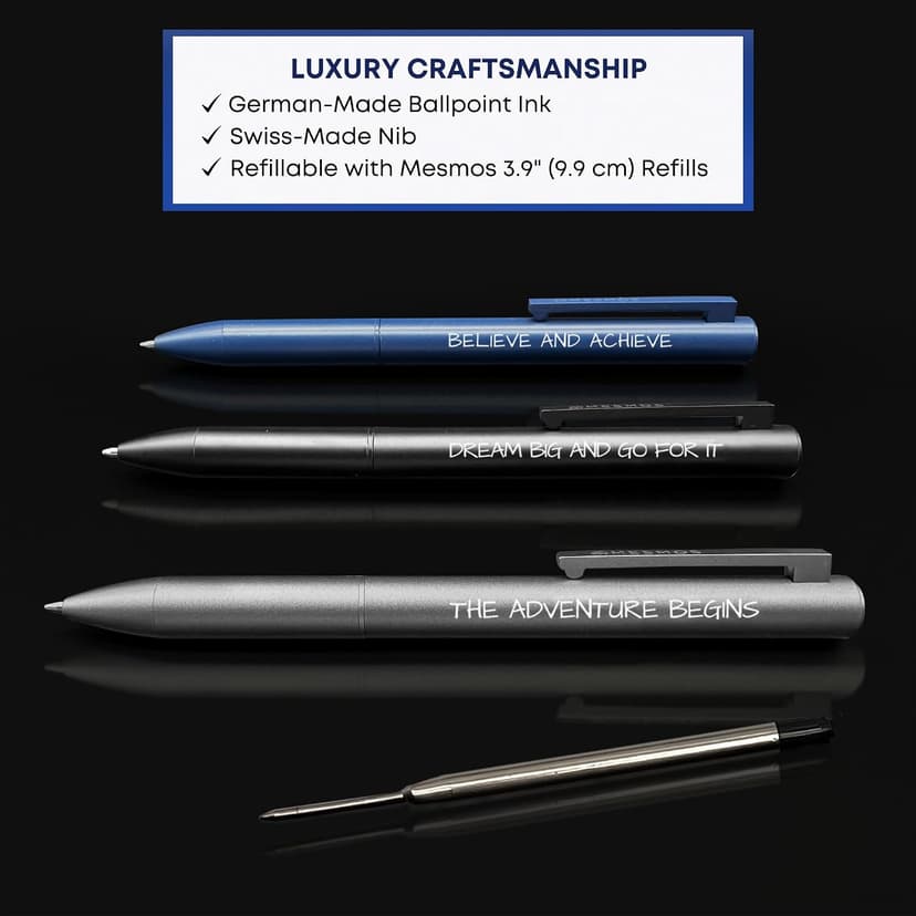 MESMOS Graduation Gift for Him 2026, 3pc Luxury Pen Set, German Ink & Swiss Nib, College and High School Graduation Gifts for Boys, Masters Grad Gift for Him, Men, Male, Son, Dad, Boys B0DNM6QZ8F