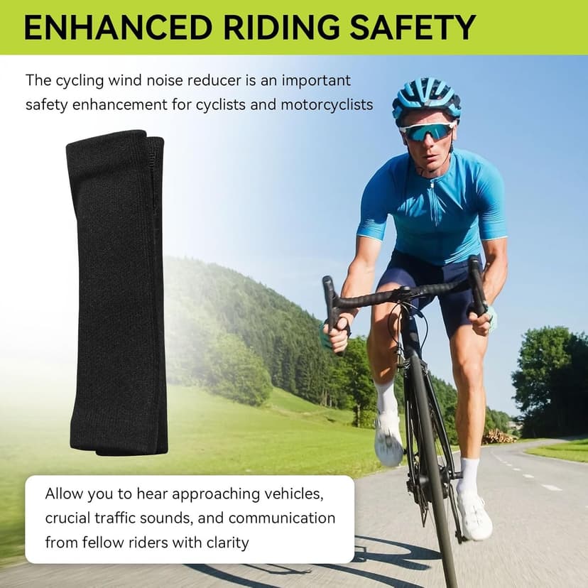 Cycling Wind Noise Blocker for Bike Helmet, Wind Noise Reducer Helmet Attachment, Wind Noise Reduction Accessories for Biking, Cycling Ear Wind Protection, 2 PCS