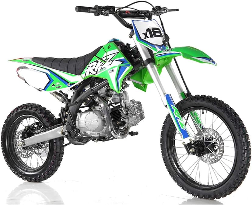 HHH DB X18 125CC Dirtbike Apollo RFZ Racing Gas Dirt Bike with Twin Spare Heave Duty Steel Frame Big Tires 17/14 inch 4 Speed Dirtbike for Youth Adult Vitacci Dirtbike