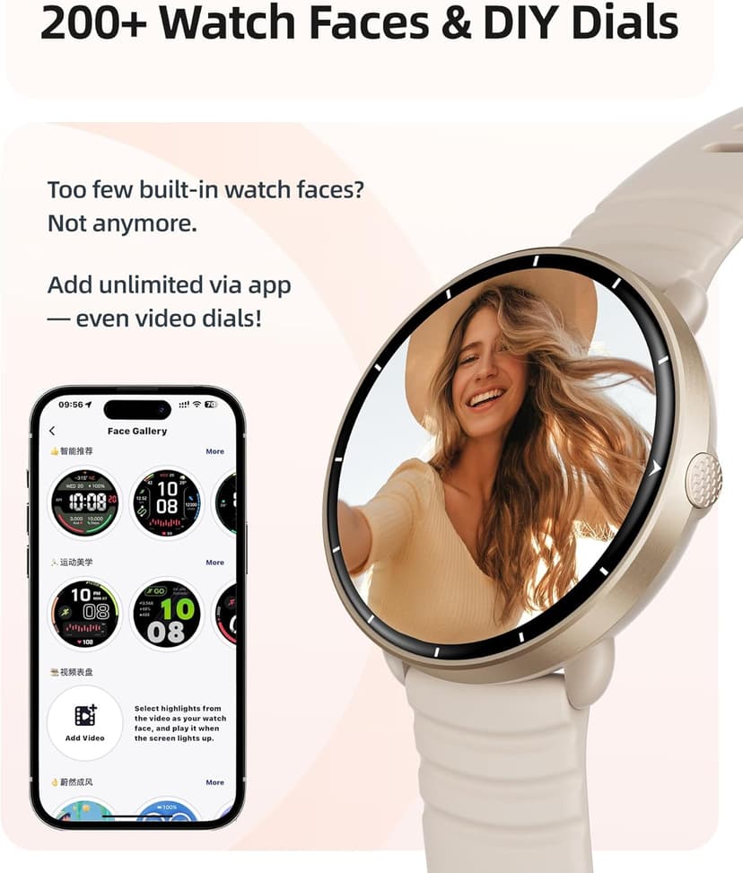 Parsonver Parsonver Swimming Smart Watch, 5ATM Waterproof for Pool & Open Water, Built-in GPS & Compass, AMOLED Fitness Tracker with 100+ Sports Modes, Heart Rate & Sleep Monitor, AI Swim Analysis, French Grey