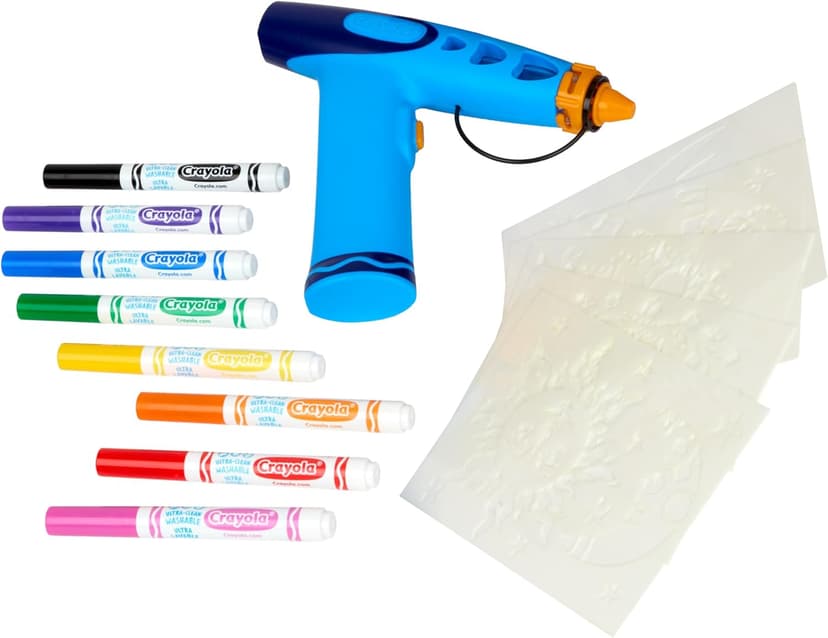 Arts & Crafts Toys for Kids, Birthday, Holiday Gifts for Girls & Boys 6+, Battery-Powered Sprayer Kids Activities Crayola Marker Airbrush Spray Art Kit, 8 Washable Markers, 5 Stencils B0DTB2N2D9