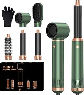 5 in 1 Blow Dryer Brush, Upgrade Hair Dryer Brush Set Negative Ion Air Styler Curling Wrap Air Curler, Hot Air Brush Curling Iron Hair Styling Tools As A Gift for Straight/Curl/Dry/Smooth