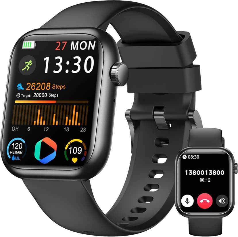 Smart Watch for Men Women(Answer/Make Call), 1.83" Fitness Watch with Heart Rate/Blood Pressure/Blood Oxygen, Pedometer, Sleep Tracker,120+ Sport Modes, IP68 Waterproof Fitness Tracker for Android iOS
