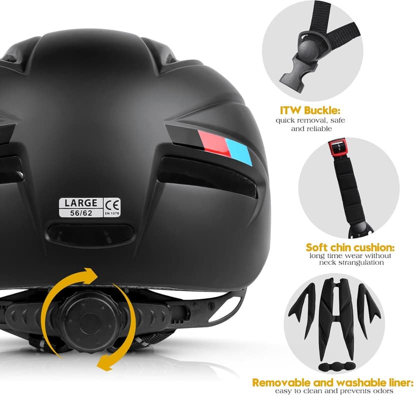 Shinmax Bike Helmet for Men Women, Bicycle Helmet with Detachable Magnetic Goggles Adjustable for Adult Road Biking Mountain Cycling Helmet