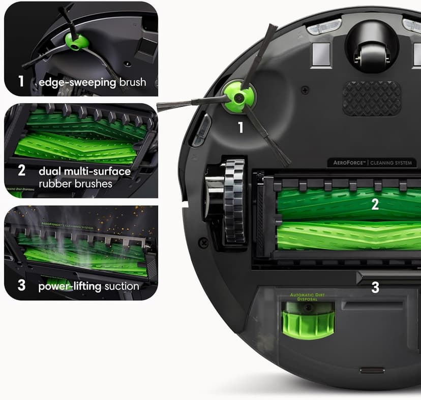 iRobot Roomba j9+ Self-Emptying Robot Vacuum – Powerful Suction, Identifies and Avoids Obstacles Like pet Waste, Self-Empties for 60 Days, Best for Homes with Pets, Smart Mapping, Works with Alexa​