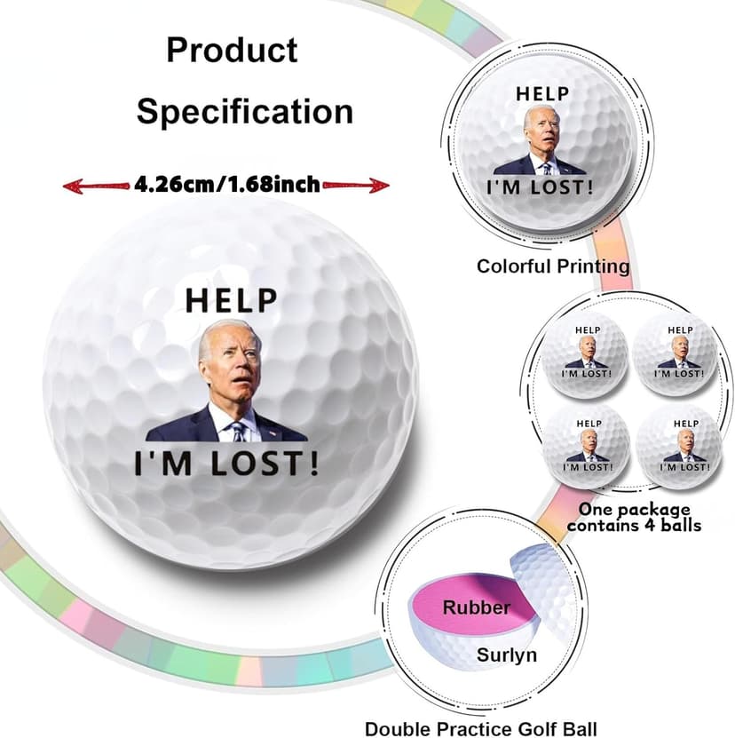 4 Pcs Funny Golf Balls for Birthday, Father’s Day Christmas Novelty Golfer Gift for Dad Coworkers Golfers Golf Lovers B0FW4ZZ81Y