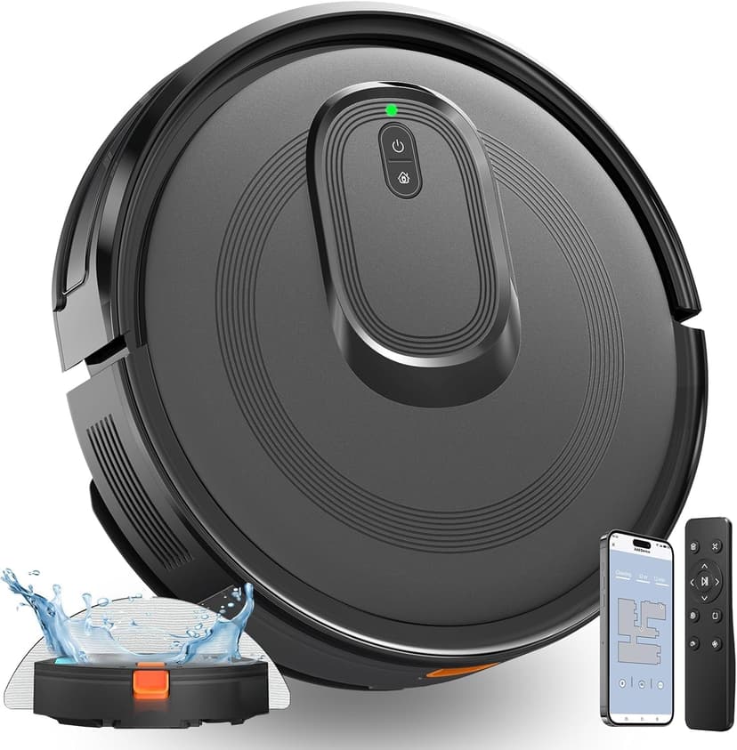Robot Vacuum and Mop Combo, 2 in 1 Mopping Robot Vacuum Cleaner, 4200Pa Powerful Suction, Multi-Surface Cleaning, Obstacle Avoidance, Self-Charging, Easy to use, App & Voice Control, Works with Alexa
