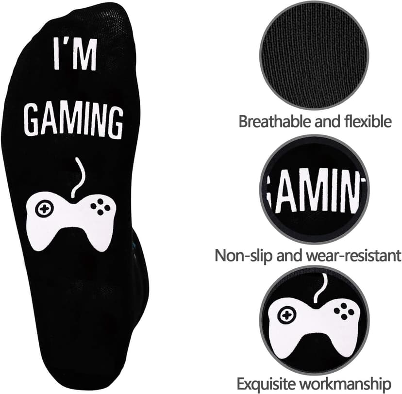 NDLBS Funny Christmas Gifts Novelty Gaming Socks Christmas Stocking Stuffers for Men Teens Boys Kids Him Adult Xmas Gifts