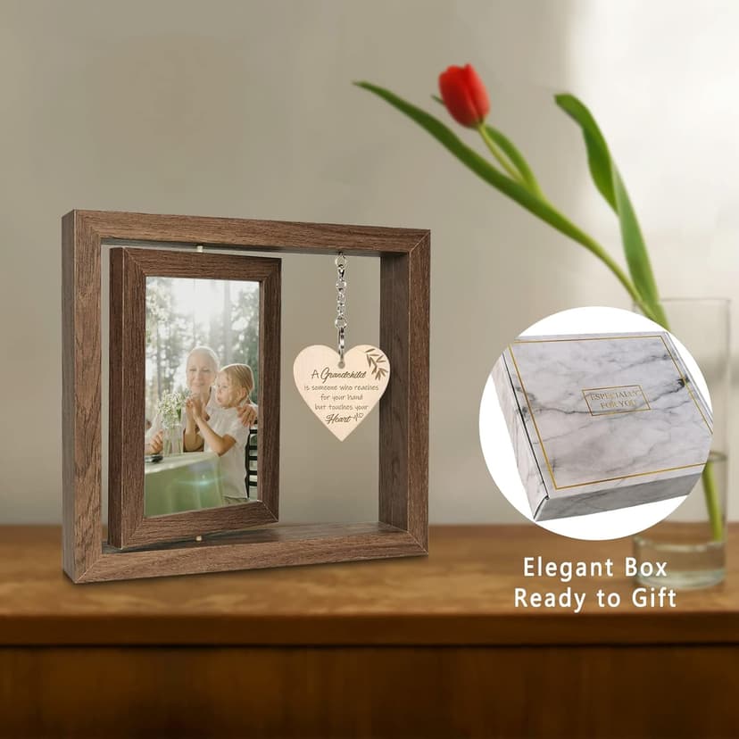 A Grandchild is Someone Who Reaches for Your Hands but Touches Your Heart Picture Frame First Time Grandparents Gifts, Display Two 4x6 Inch