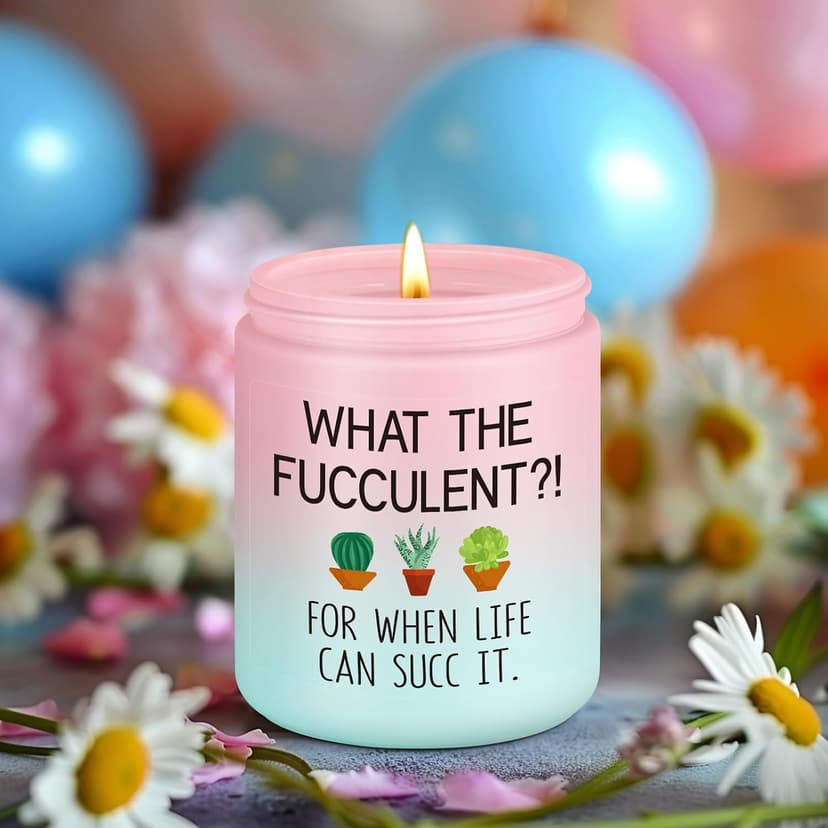 Pick Me up, Break up Gifts for Women Her, Funny Birthday Christmas Cool Gifts for Plant Lovers Mom Lady Friend Wife Miracu Succulent Candle, Get Well, Cheer up, Plant Lover Gifts for Women B0BJ2RSYBB