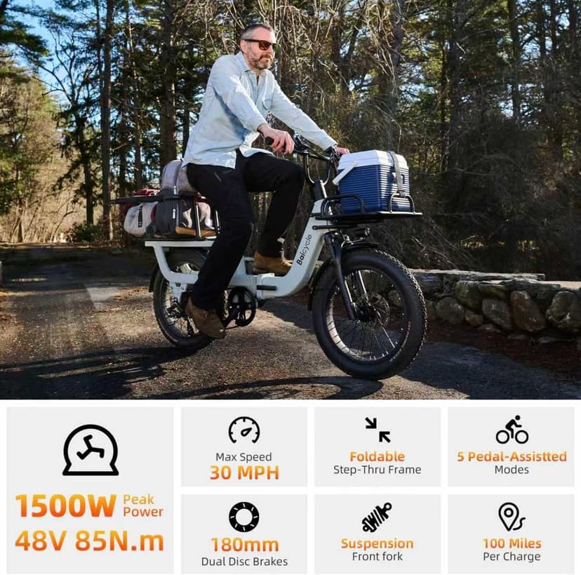 Upgraded Electric Bikes for Adults with 750W/1500W Peak Motor 20" Fat Tire E Bike with 28 MPH 90 Miles Max Range 48V Removable Battery EBike Electric Bicycle Commuter Ebikes