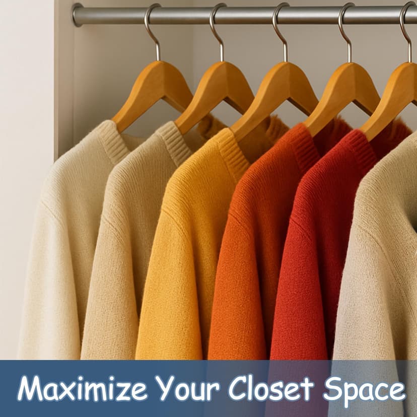 King Mills 19 Inch Plus Size Hangers, Extra Wide Hangers for Plus Size Clothes, Ganchos para Colgar Ropa, Ideal for XL, XXL Shirts, Coats, Dresses, Etc. Wood. Natural 20pk