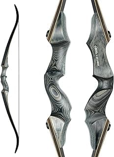 Black Hunter Takedown Recurve Bow, 60" Right Handed & Left Handed Archery Recurve Bows with Ergonomic Design for Adults Beginners to Advanced Outdoor Practice & Hunting (25-60 lbs)