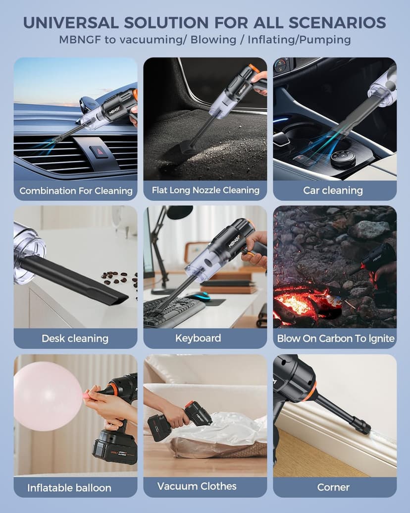 Car Vacuum Portable Cordless,35000PA High Power Suction & Blower, Cordless Handheld Vacuum Cleaner for Car, Home, Office, Pet(Stellar Black)