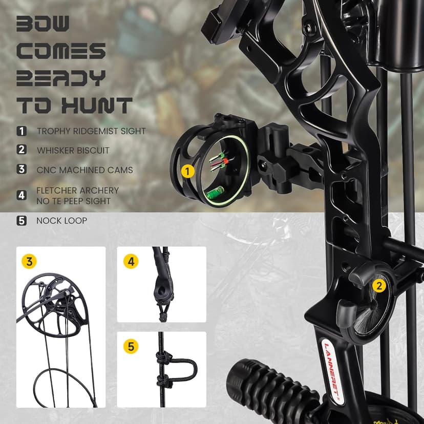 Archery Eagle Compound Bow and Archery Sets 20-70lbs for Adults and Teens,25"-31" Draw Length，up to IBO 320 fps，Lightweight Design Bow Adjustable 2026 New