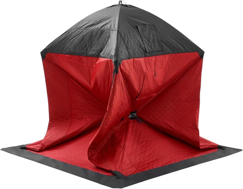 VEVOR Portable Pop-Up Tent, 1-8 Person Insulated Shelter, Large Fishing Area, Hub-Style Shanty for Winter Fishing, Waterproof Oxford Ice Cube with Anchors/Ropes/Carrying Bag