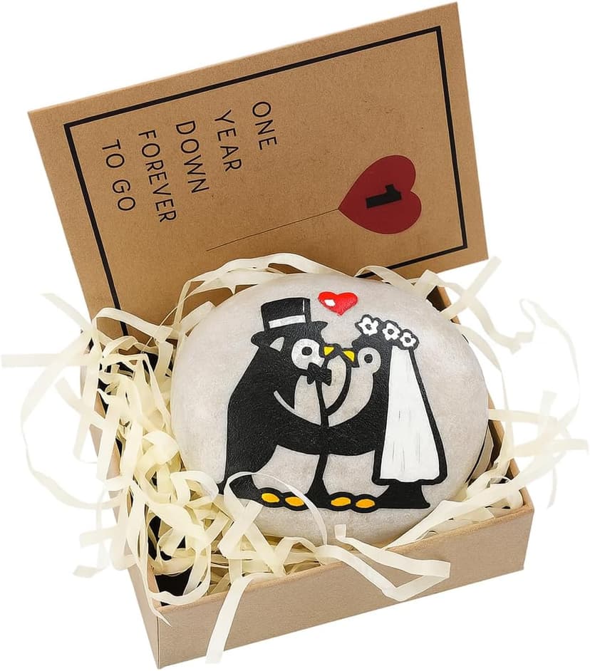 mqajdv Penguin Groom Gift from Bride – To My Husband on Our Wedding Day – Thoughtful Marriage Keepsake for Husband from Wife-to-Be – Unique Big Day Gift with Card