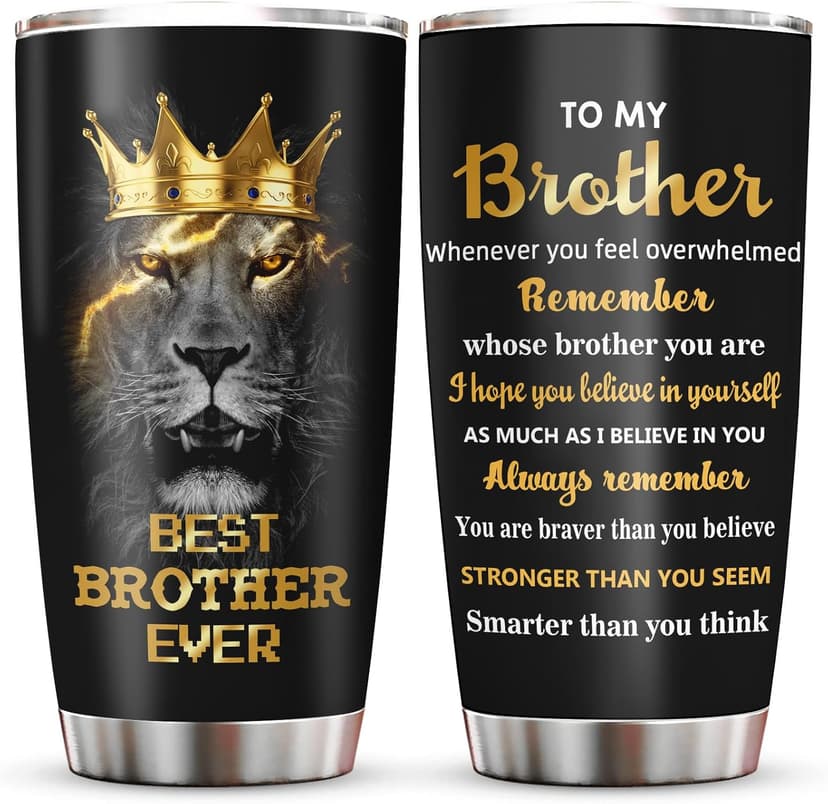 Best Gifts for Brother, Fathers Day/Christmas/Birthday Gift for Brothers Adult Tumblers 20oz, Big Brother Gifts from Sister Coffee Mug, Funny Gift for Older/Little Brothers Cup