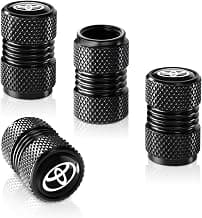 Tire Valve Stem Cap Cover Fit for Toyota Belt O-Ring Seal Corrosion Resistant Tire Valve Caps Car Accessories 4Pc Black