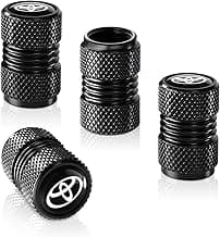 Tire Valve Stem Cap Cover Fit for Toyota Belt O-Ring Seal Corrosion Resistant Tire Valve Caps Car Accessories 4Pc Black